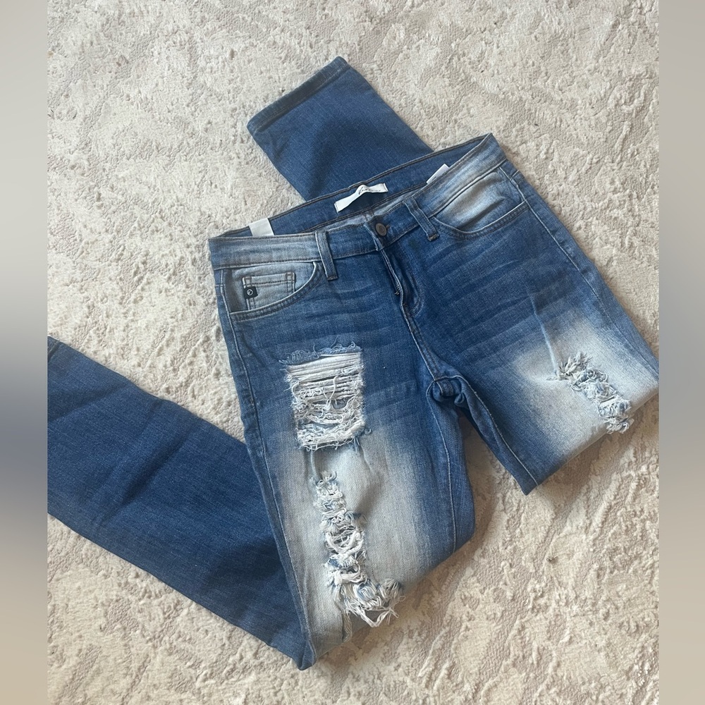 KanCan Blue Distressed Skinny Jeans 26